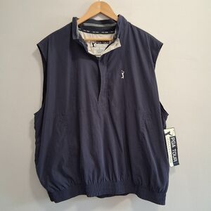 PGA Tour Collection NWT Navy Half Zip Pullover Windbreaker Vest Size XXL